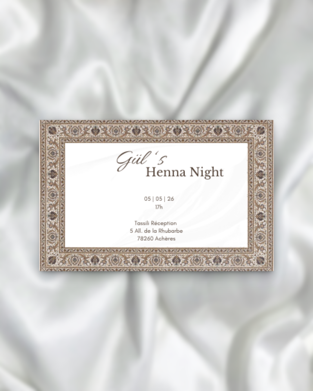 Kına Davetiyesi / Carte d'invitation Soirée Henné SEDesigns