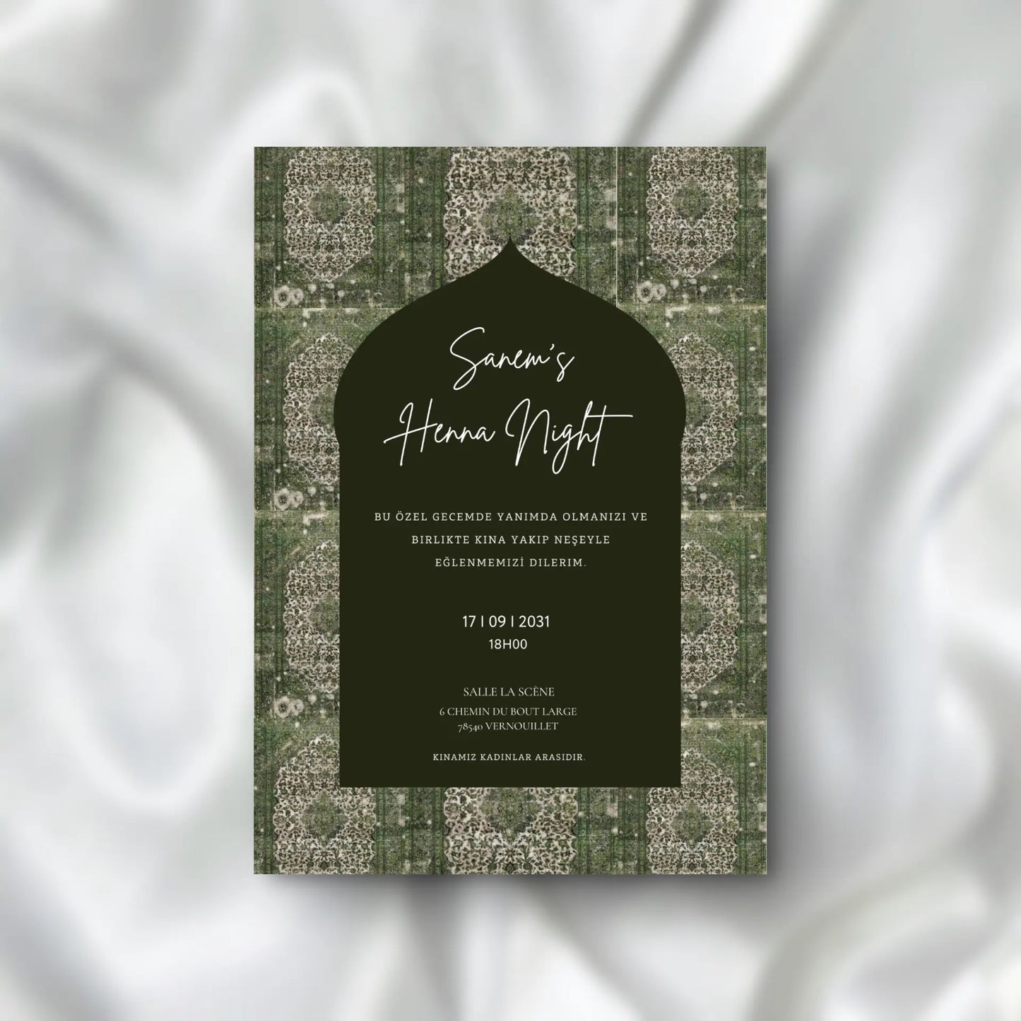 Kına Davetiyesi / Carte d'invitation Soirée Henné Designs Tapis SEDesigns