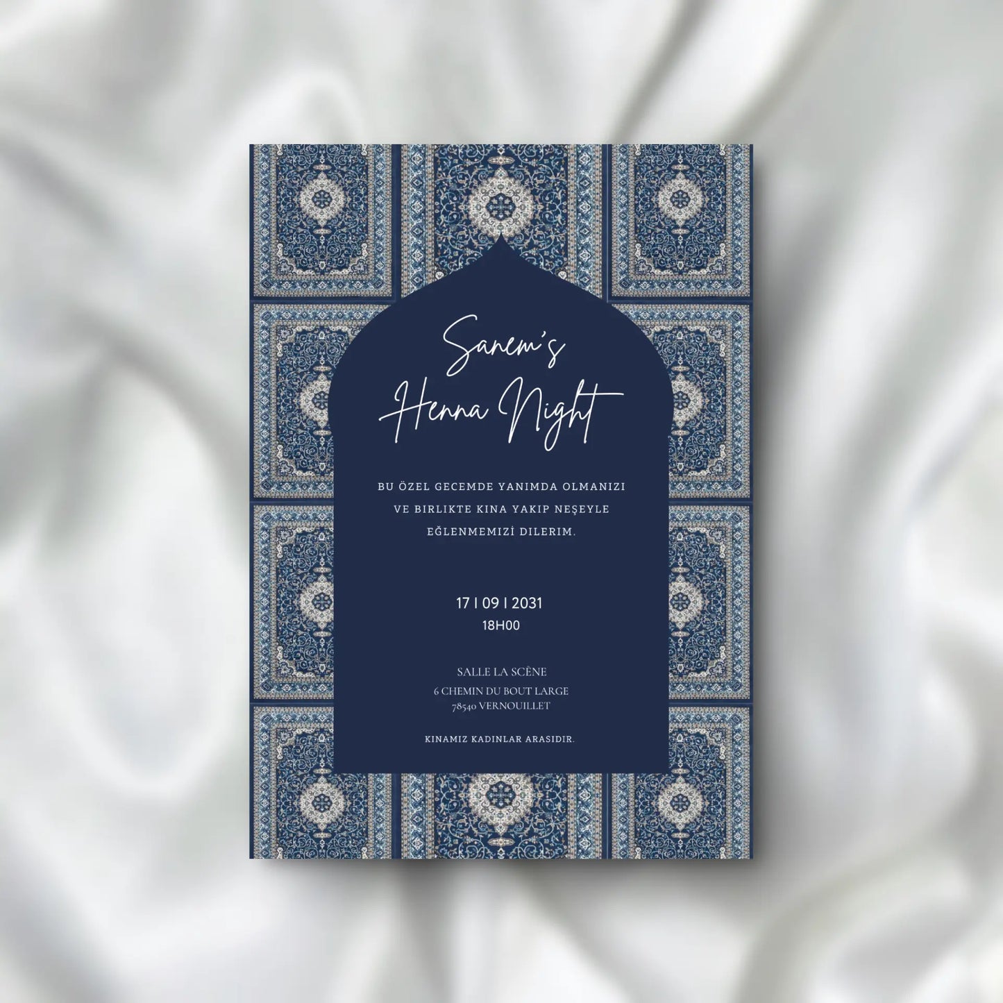Kına Davetiyesi / Carte d'invitation Soirée Henné Designs Tapis SEDesigns