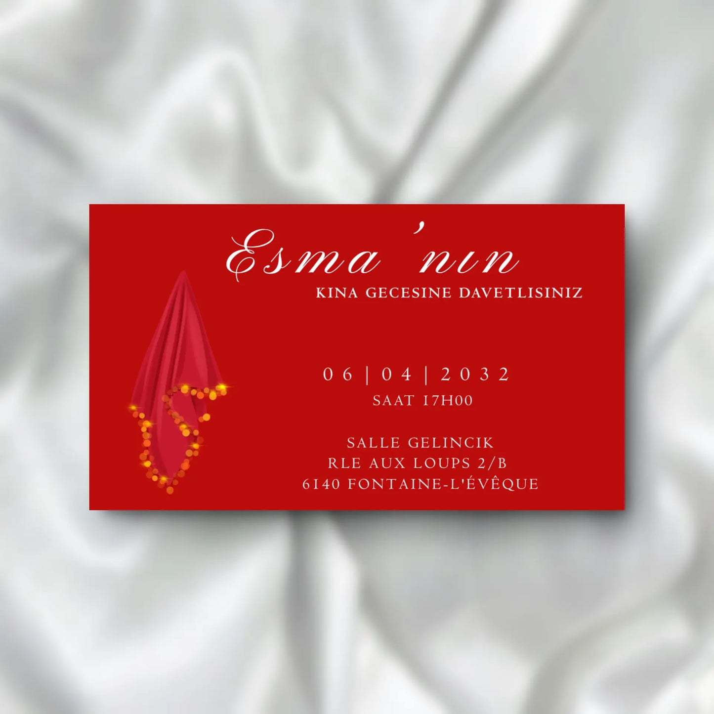 Kına Davetiyesi / Carte d'invitation Soirée Henné SEDesigns