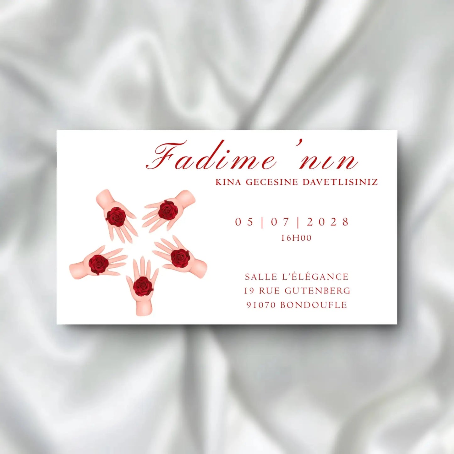 Kına Davetiyesi / Carte d'invitation Soirée Henné SEDesigns
