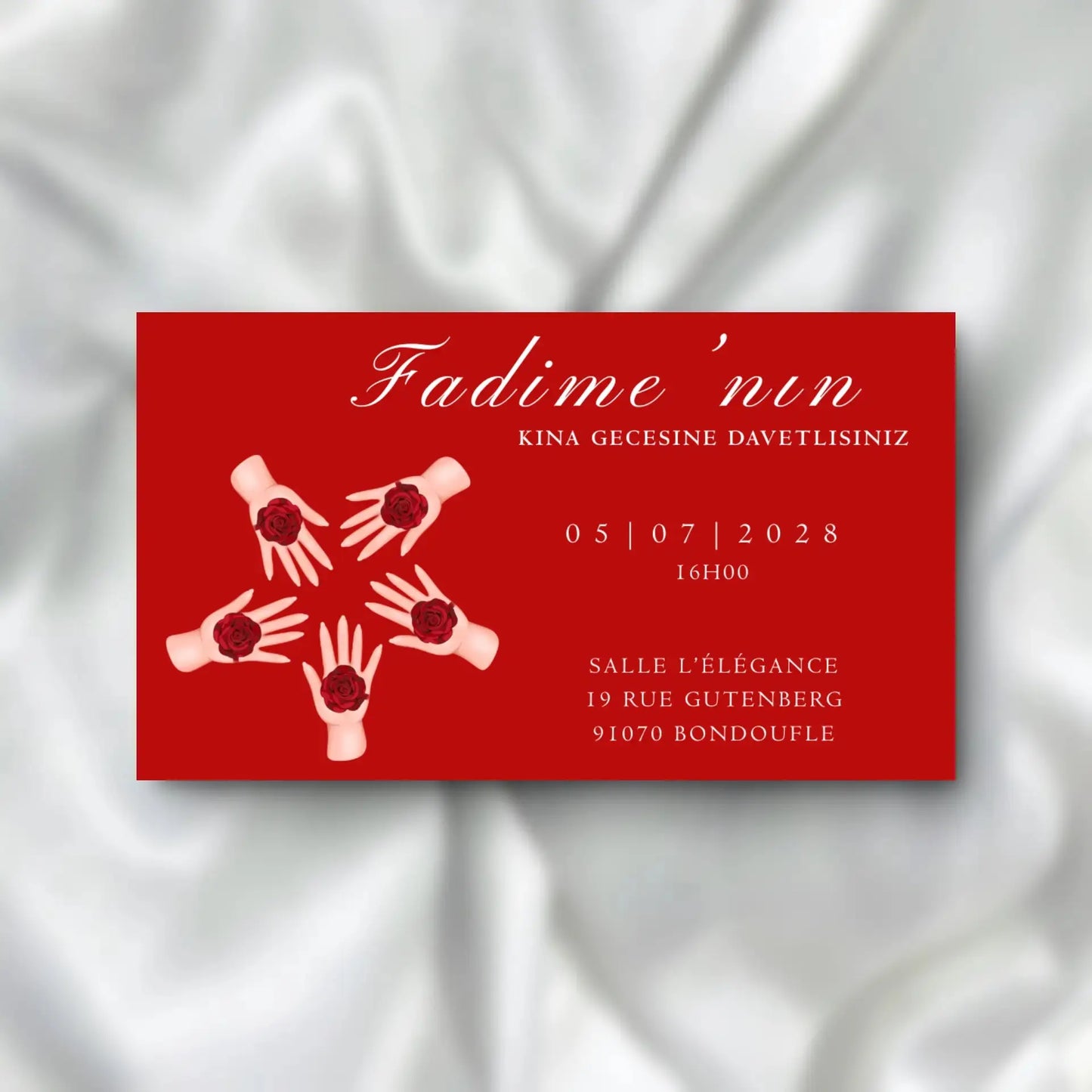 Kına Davetiyesi / Carte d'invitation Soirée Henné SEDesigns