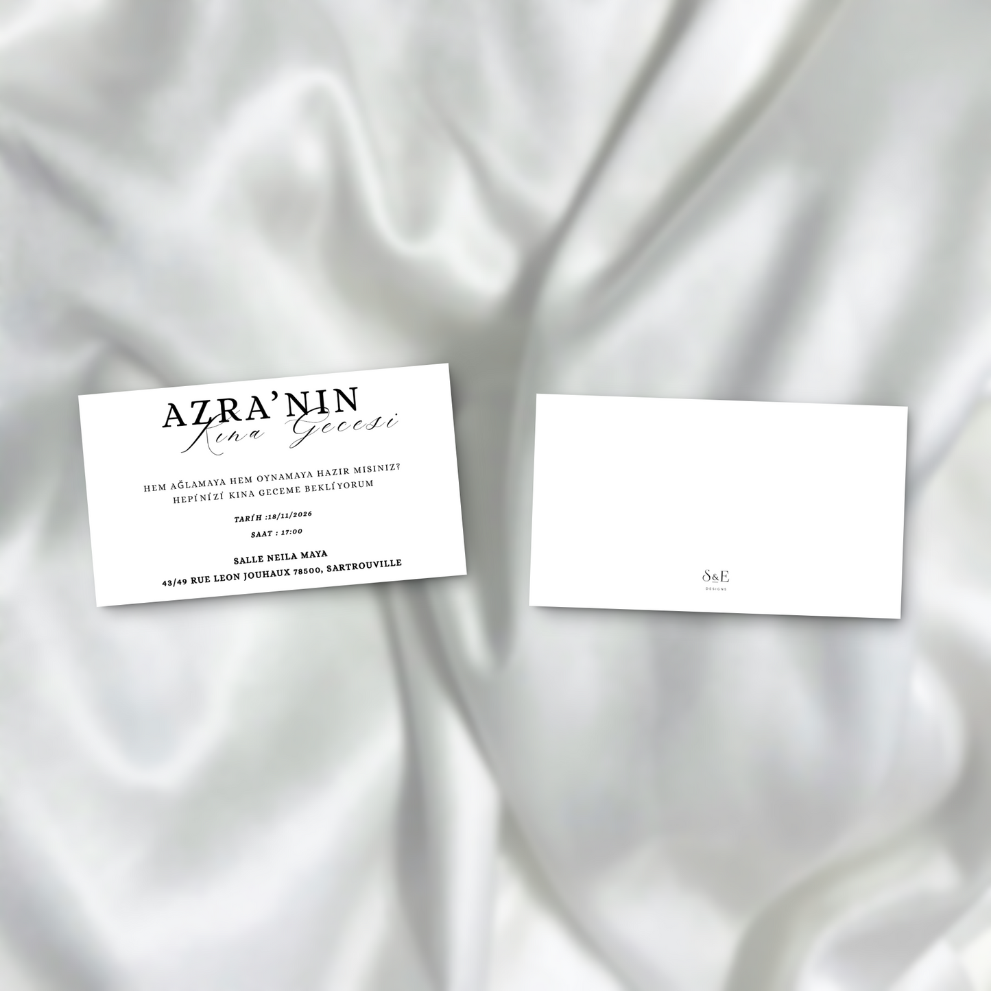 Kına Davetiyesi / Carte d'invitation Soirée Henné SEDesigns
