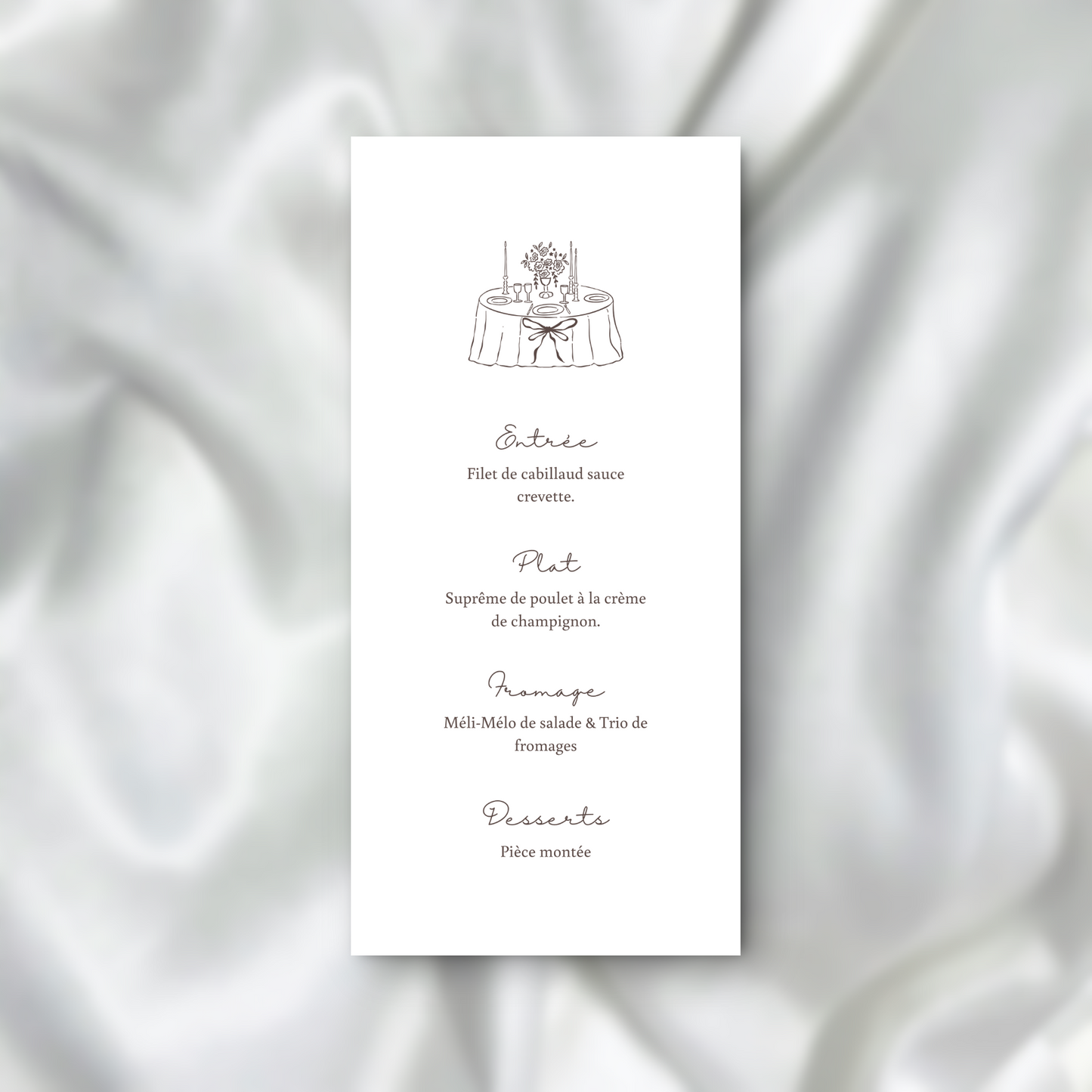 Menu Le Banquet des Mariés SEDesigns