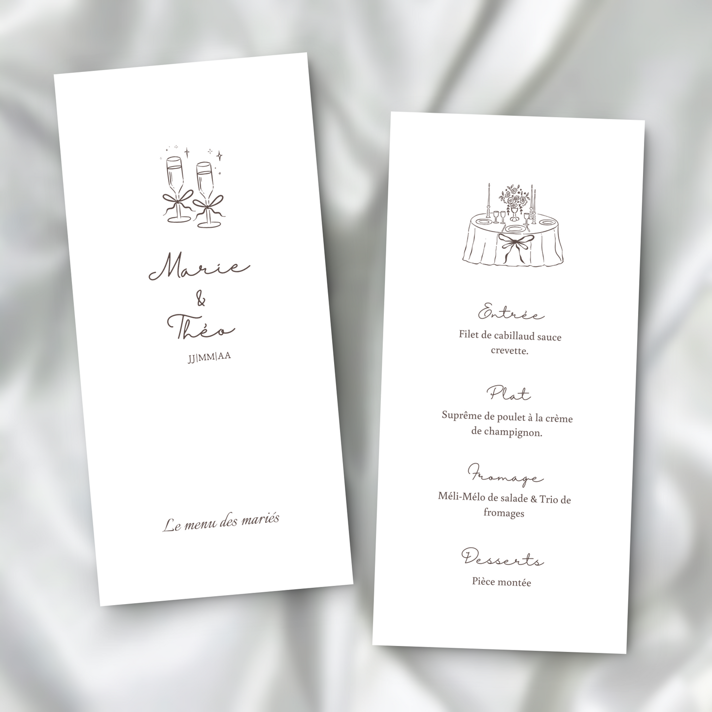 Menu Le Banquet des Mariés SEDesigns