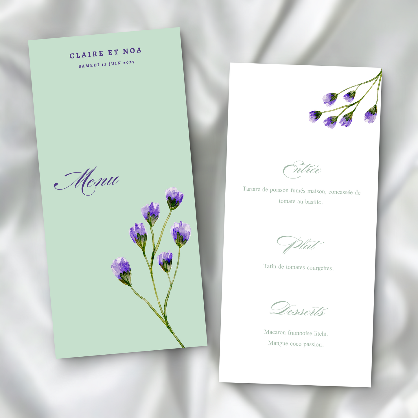 Menu Douceur Florale SEDesigns
