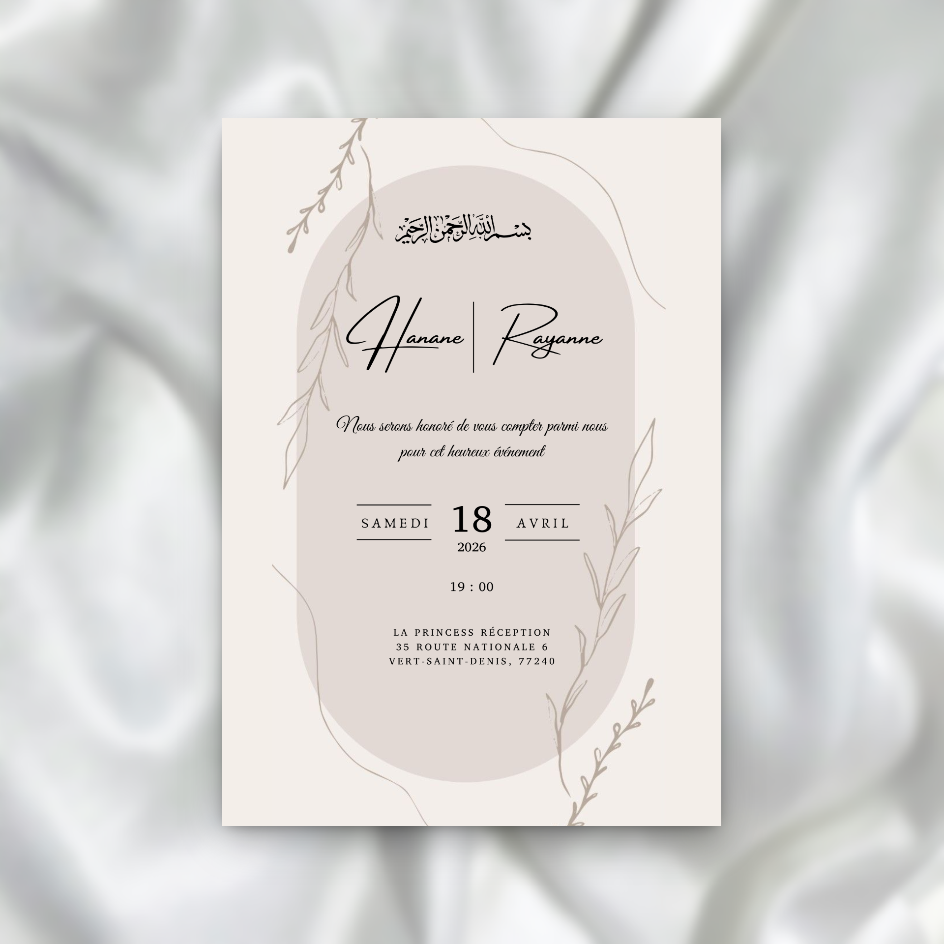 Faire-part de Mariage - Taupe SEDesigns