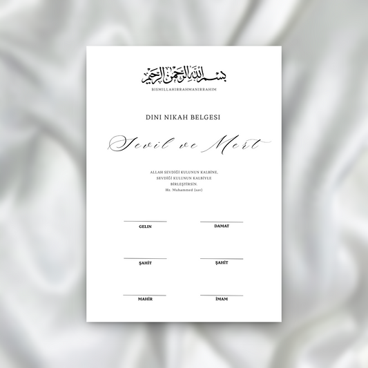 Certificat de Mariage Religieux - Minimalist SEDesigns