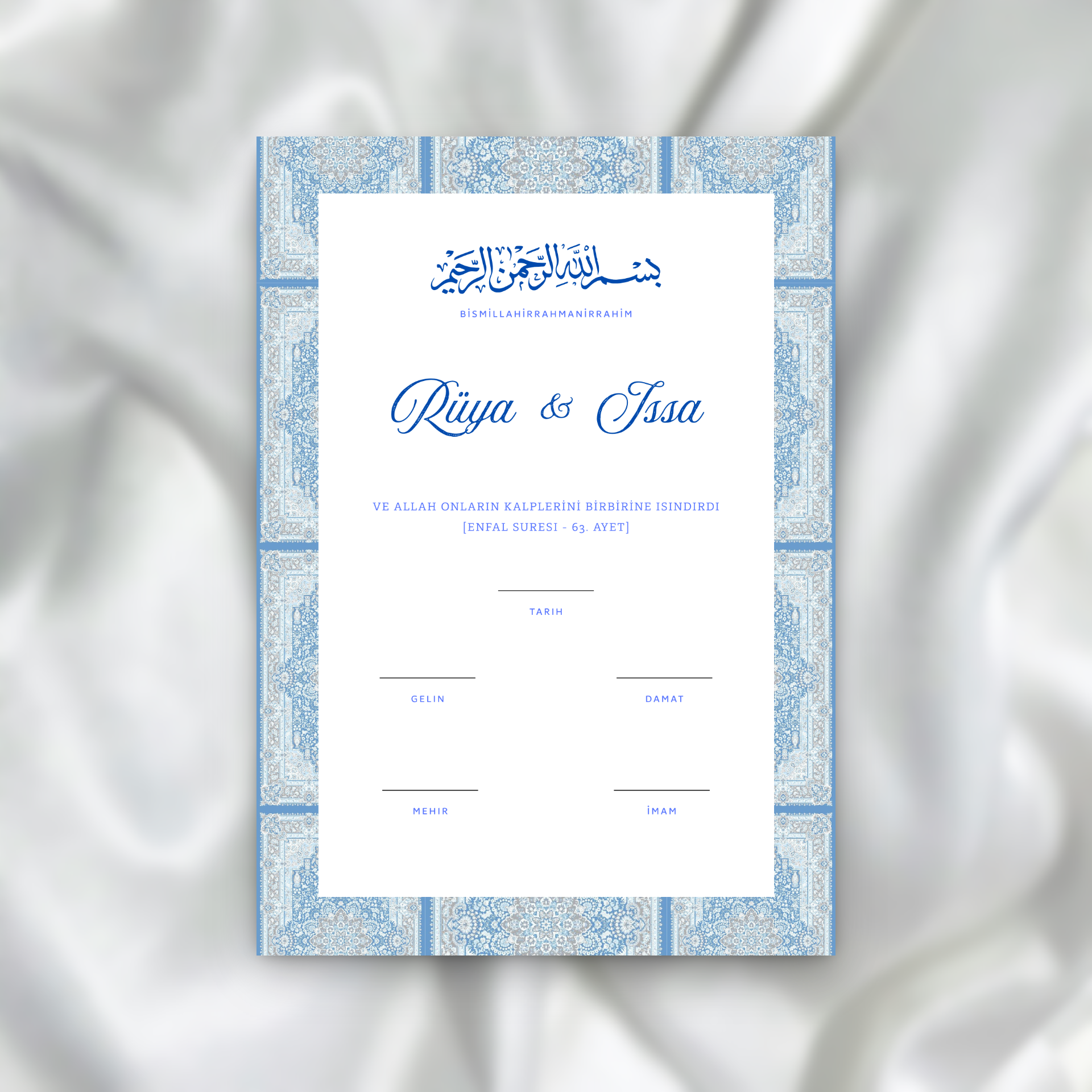 Certificat de Mariage Religieux - Mavi SEDesigns