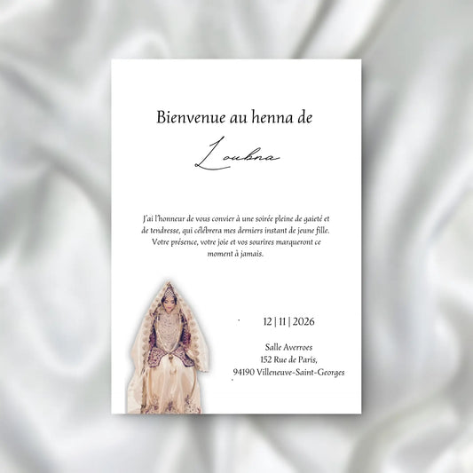 Carte d'invitation Soirée Henné SEDesigns