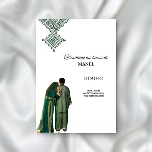 Carte d'invitation Soirée Henné SEDesigns