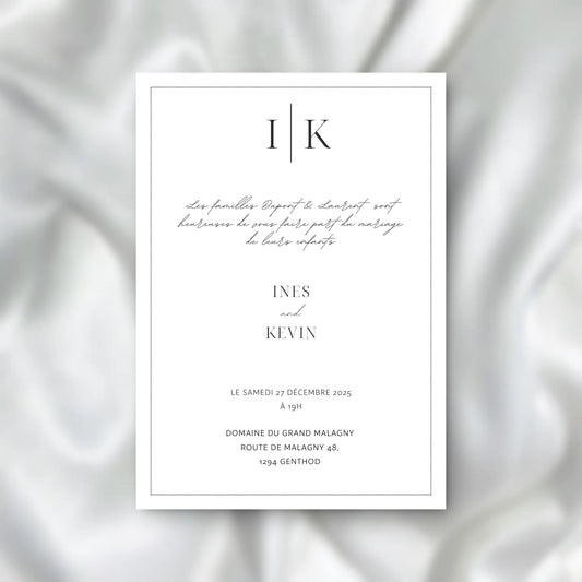 Faire-part de Mariage Minimaliste SEDesigns