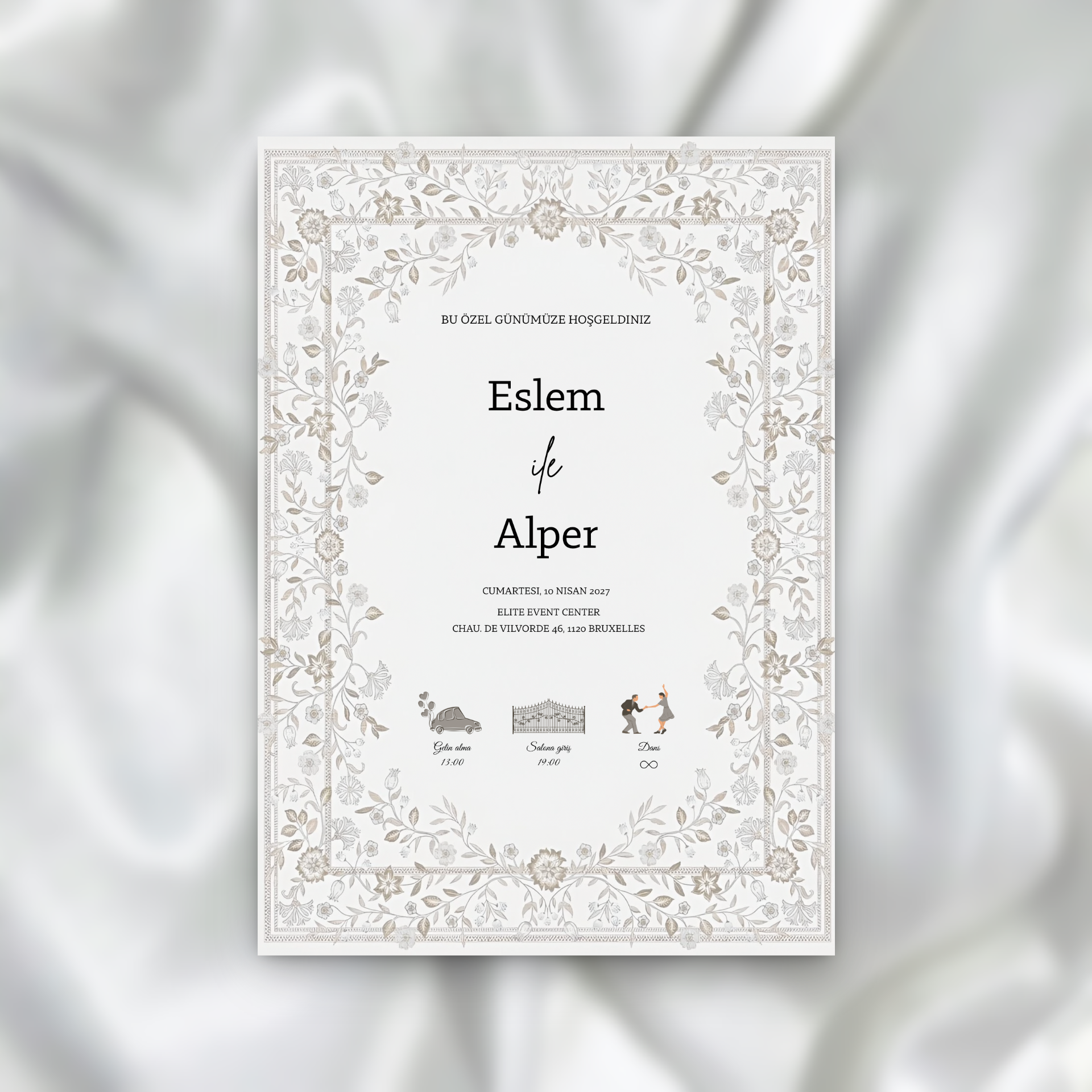 Faire-part - Florale Taupe SEDesigns