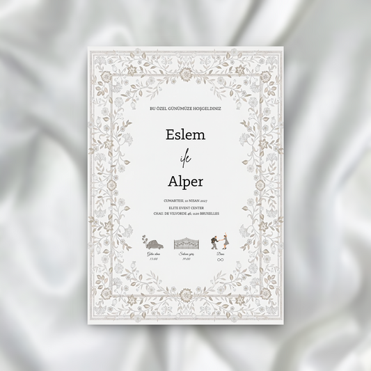 Faire-part - Florale Taupe SEDesigns