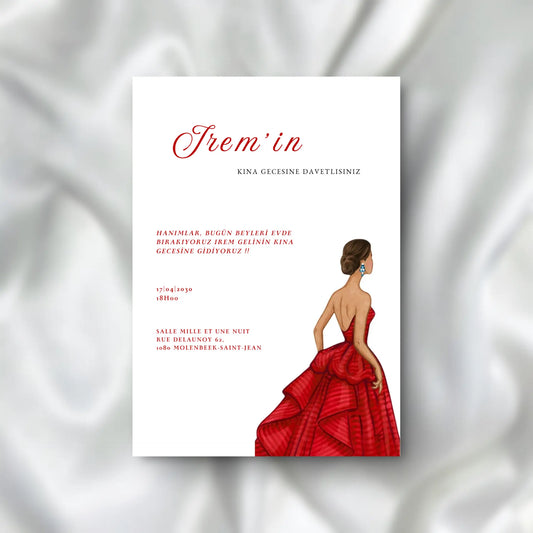 Kına Davetiyesi / Carte d'invitation Soirée Henné SEDesigns