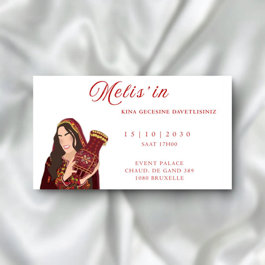 Kına Davetiyesi / Carte d'invitation Soirée Henné SEDesigns