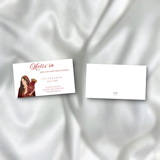Kına Davetiyesi / Carte d'invitation Soirée Henné SEDesigns