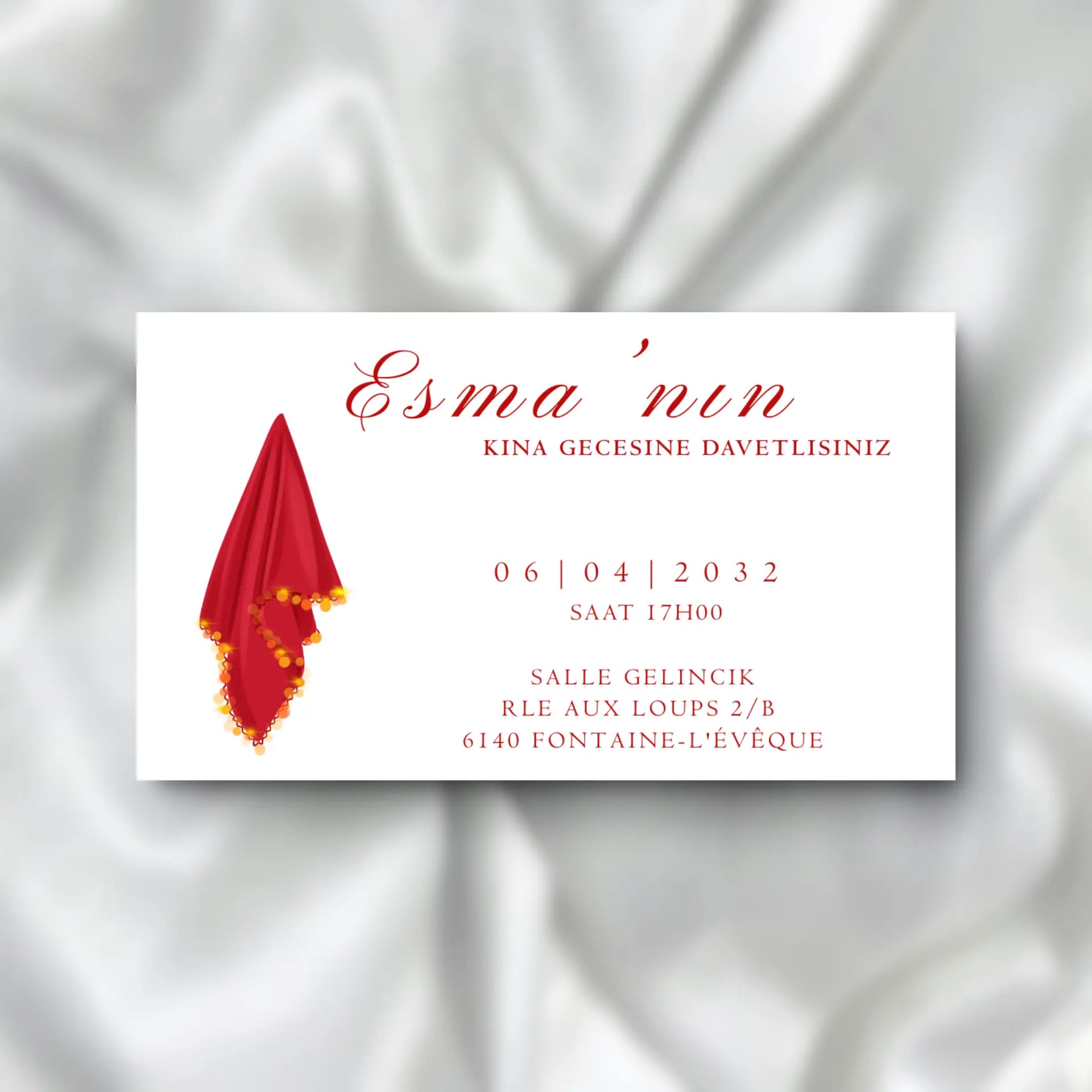 Kına Davetiyesi / Carte d'invitation Soirée Henné SEDesigns