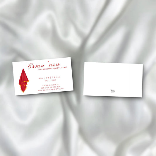 Kına Davetiyesi / Carte d'invitation Soirée Henné SEDesigns