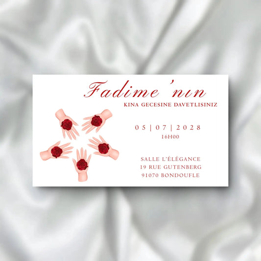 Kına Davetiyesi / Carte d'invitation Soirée Henné SEDesigns