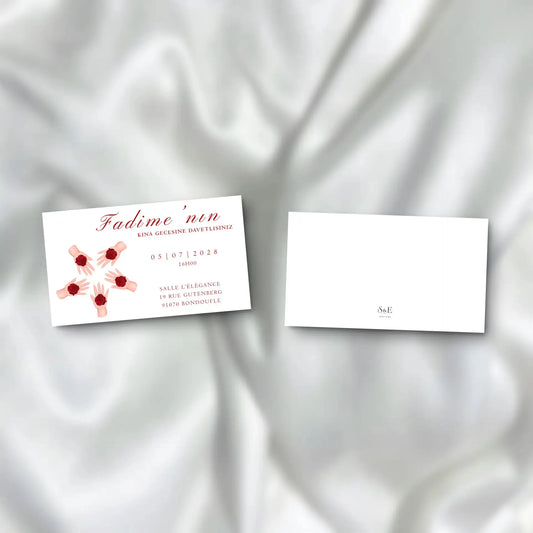 Kına Davetiyesi / Carte d'invitation Soirée Henné SEDesigns