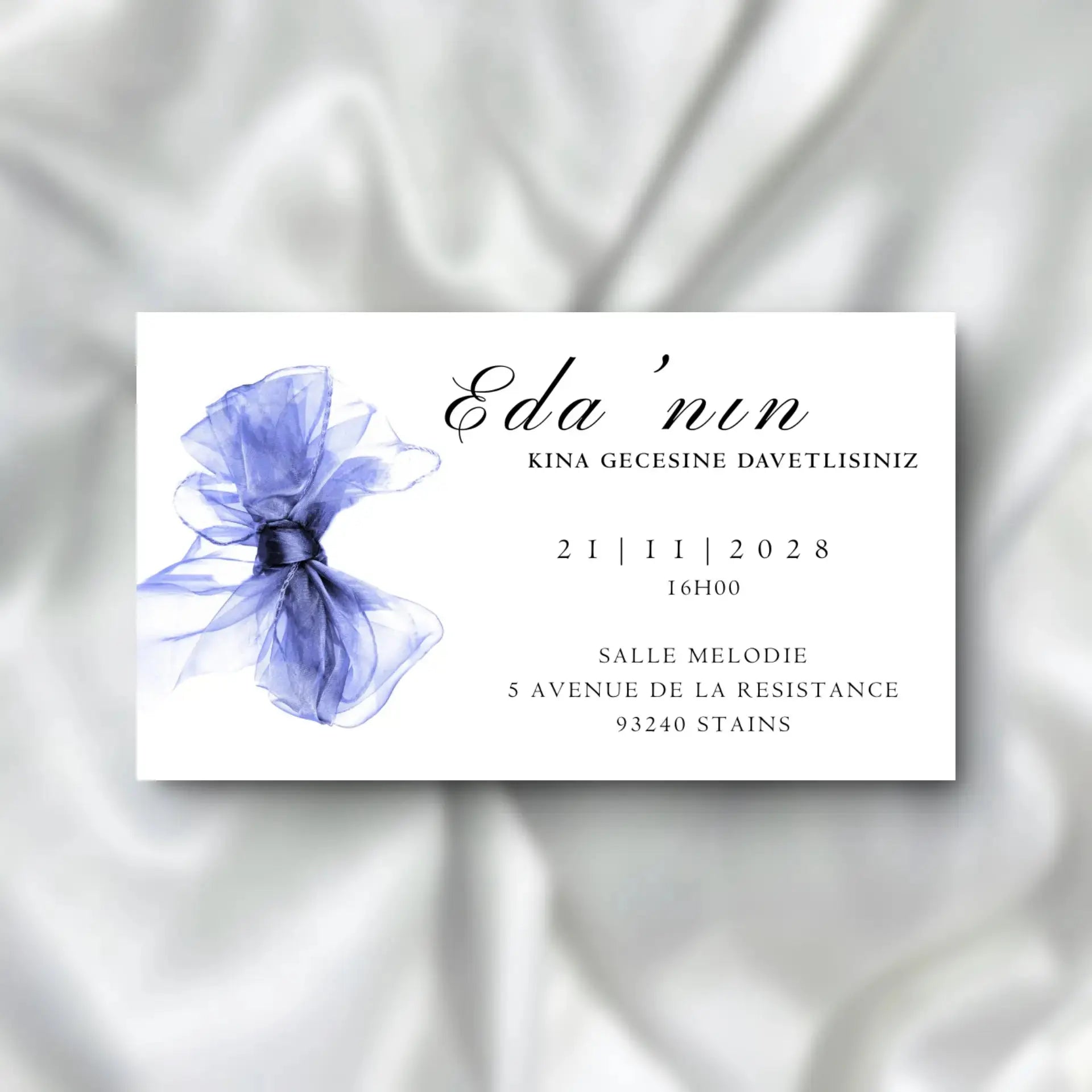 Kına Davetiyesi / Carte d'invitation Soirée Henné SEDesigns
