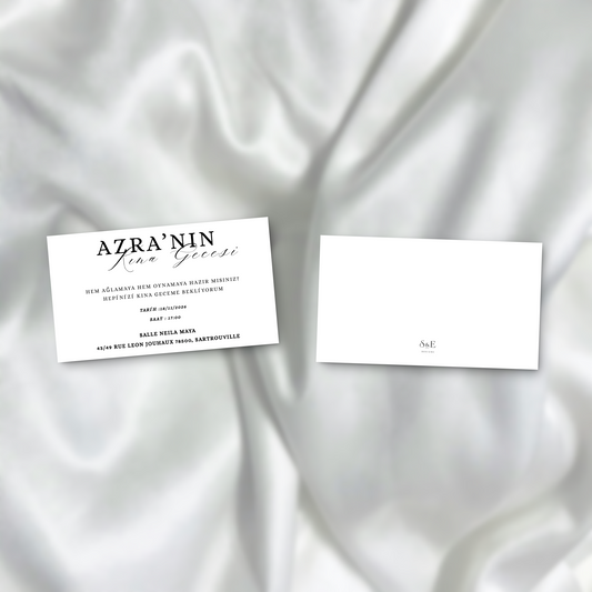 Kına Davetiyesi / Carte d'invitation Soirée Henné SEDesigns
