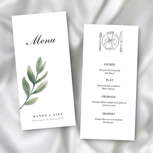 Menu Harmonie Naturelle SEDesigns