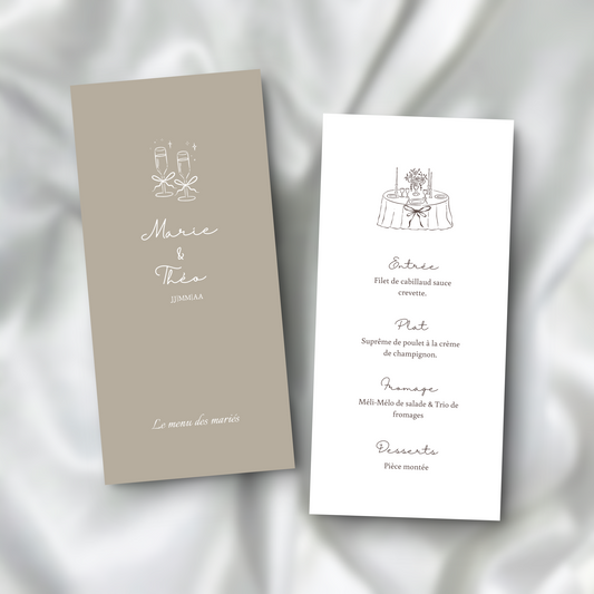 Menu Le Banquet des Mariés SEDesigns