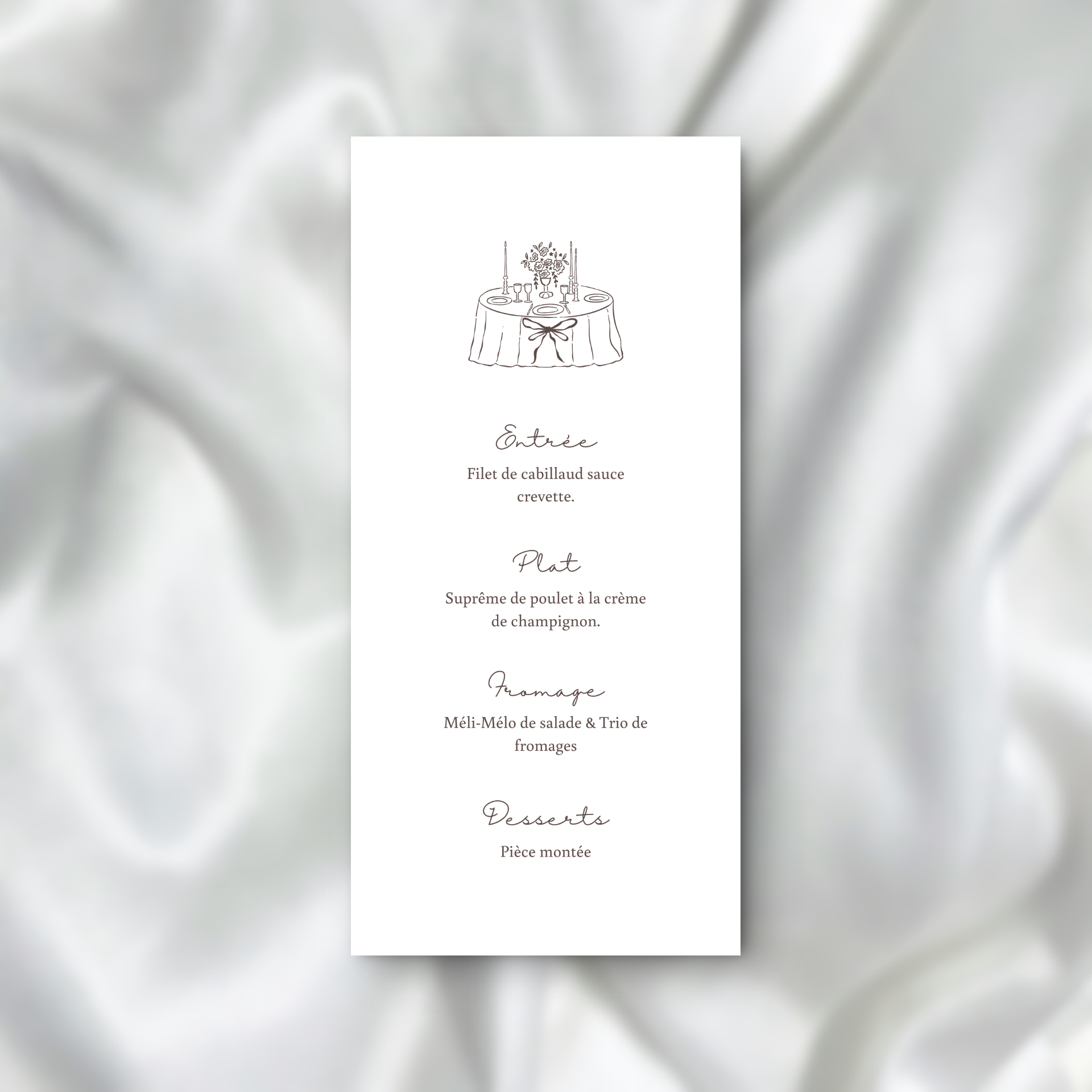 Menu Le Banquet des Mariés SEDesigns