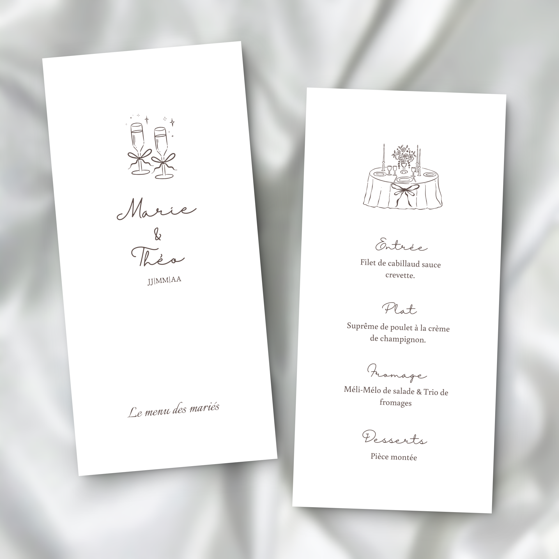 Menu Le Banquet des Mariés SEDesigns