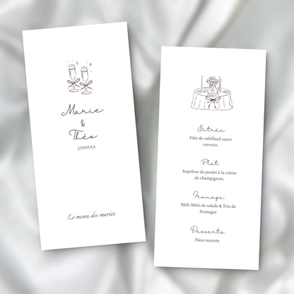 Menu Le Banquet des Mariés SEDesigns