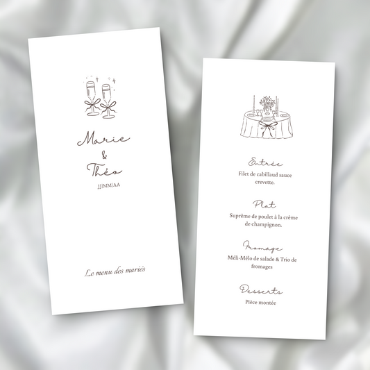 Menu Le Banquet des Mariés SEDesigns