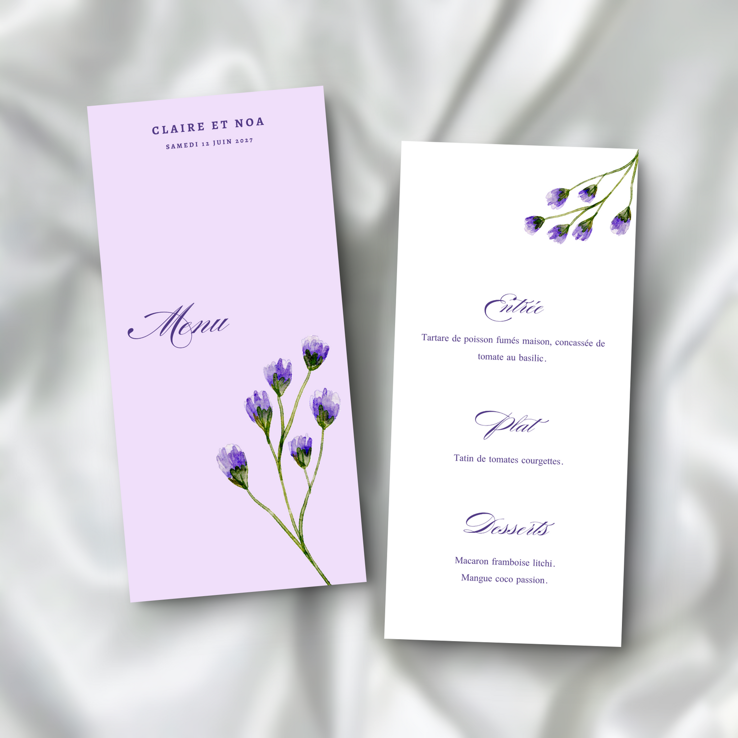 Menu Douceur Florale SEDesigns