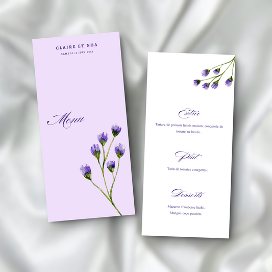 Menu Douceur Florale SEDesigns