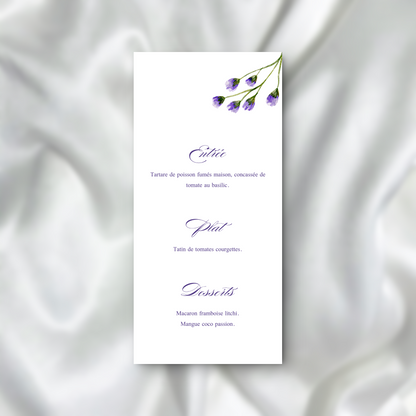 Menu Douceur Florale SEDesigns