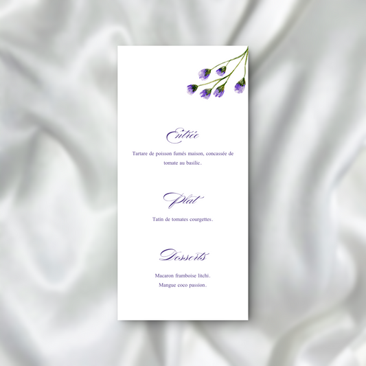 Menu Douceur Florale SEDesigns