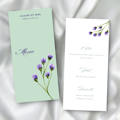 Menu Douceur Florale SEDesigns