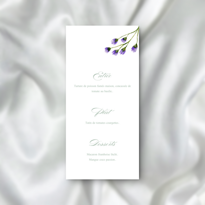 Menu Douceur Florale SEDesigns